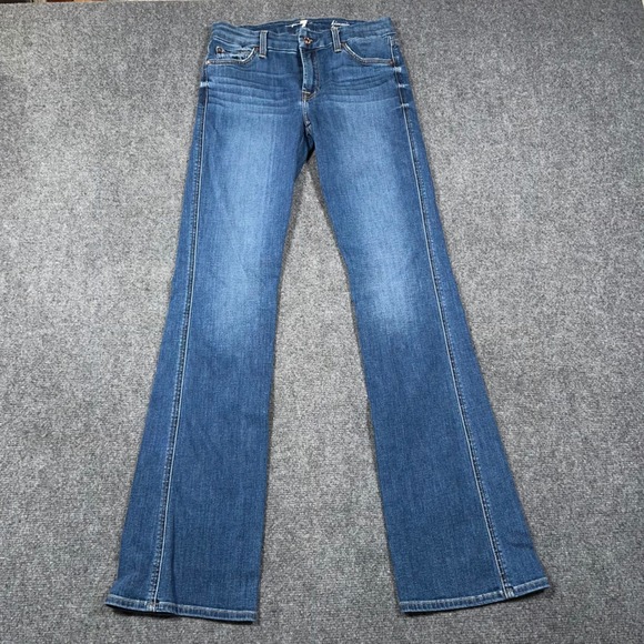 7 For All Mankind Denim - 7 For All Mankind Kimmie Bootcut Jeans Womens 30x34 Stretch Medium Wash Blue